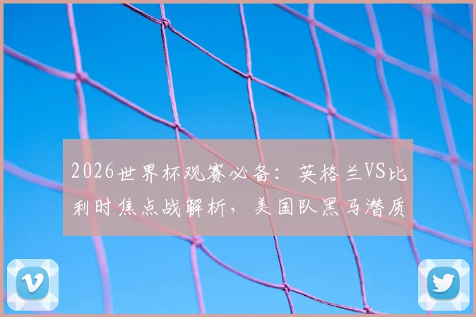 2026世界杯观赛必备：英格兰VS比利时焦点战解析，美国队黑马潜质评估，附凯恩等球星数据前瞻